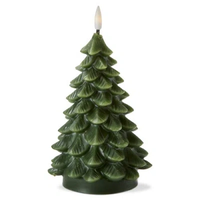 Tag Large Pine Tree Led Flameless Candle In Green