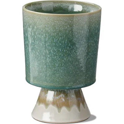 Tag Large Reactive Glazed Green Pedestal Planter For 6 Inch Pot