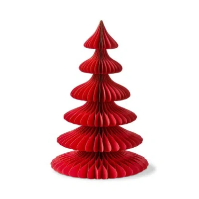 Tag Large Red Glimmer Paper Tree Holiday Sculpture Christmas Decor