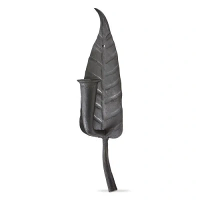 Tag Leaf & Flower Black Iron Candle Holder Decorative Sconce