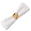 Tag Leaf Napkin Ring Brass Gold Aluminum For Thanksgiving Decor In White