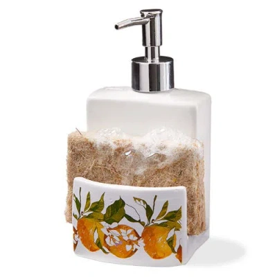 Tag Lemoncello Soap Dispenser Sponge Holder Multicolor Bone China