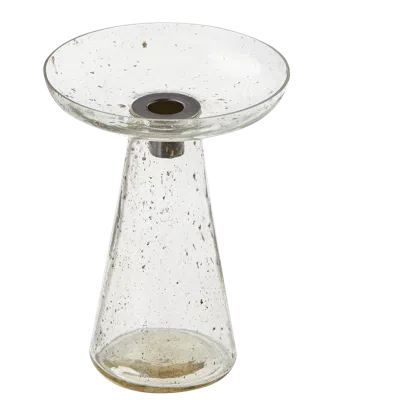 Tag Leon Glass Taper Holder Lg Clear Clear Glass Everyday,summer In Transparent