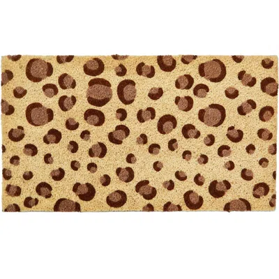Tag Leopard Print Non-slip Coir Mat Multi Coir Everyday In Brown