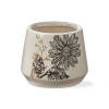 Tag Let It Bee Flower Print Planter Small Glazed Ivory Stoneware In Neutral
