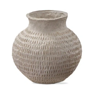 Tag Light Gray Paper Mache Decorative Vase Novelty Home Decor