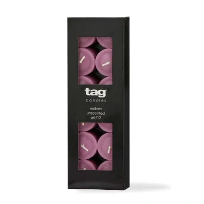 Tag Lilac Votive Candles Set Of 12 Smokeless Paraffin Wax In Purple