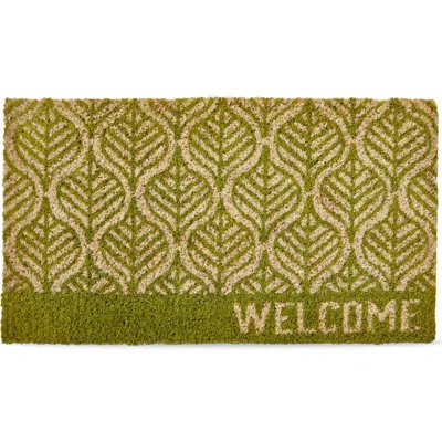 Tag Linden Leaf Welcome Coir Mat Multi Coir Everyday In Green
