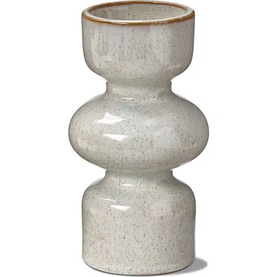 Tag Linea Taupe Speckled Ceramic Reversible Candle Holder Large In Brown