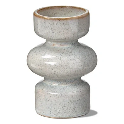 Tag Linea Taupe Speckled Ceramic Reversible Candle Holder Medium In Gray