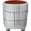 Tag Linear Glazed Terracotta Planter With Feet Decorative Use In White