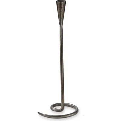 Tag Loop Metal Taper Holder Large Dark Gray Iron Candle Holder