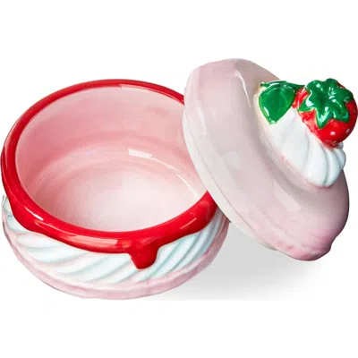 Tag Macaron Trinket Dish Pink Earthenware Everyday,christmas