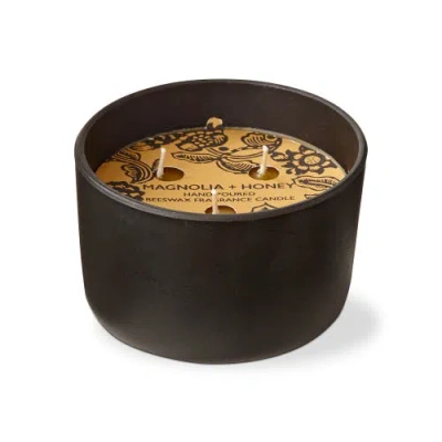 Tag Magnolia Honey Beeswax Scented Candle Black Glass Container