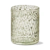 Tag Maia Mosaic Hurricane Candle Holder White Glass Pillar In White
