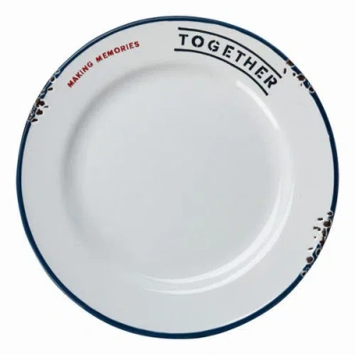 Tag Making Memories Multicolor Ceramic Appetizer Plates Set In White