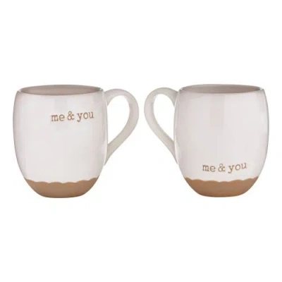 Tag Me And You Mug Set Of Two Ceramic Drinkware Spring Design In White