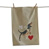 Tag Me Plus Dog Beige Cotton Dishtowel Kitchen Textiles Everyday Use Machine Wash 13inh X 6.2inl X 0 In Brown