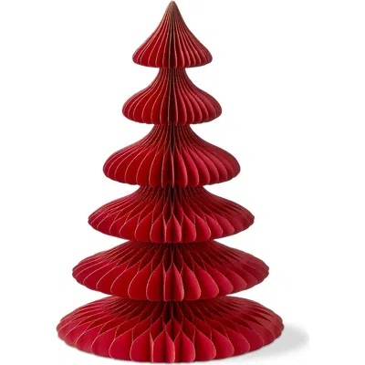 Tag Medium Glimmer Paper Tree Decor Red Holiday Sculpture