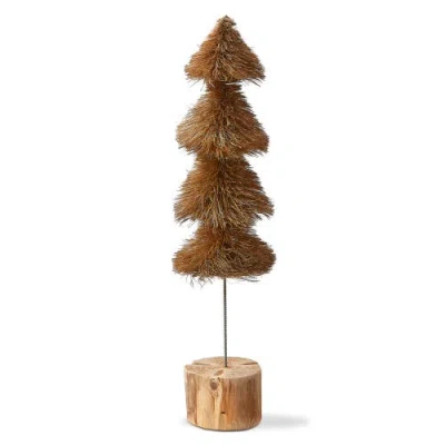 Tag Medium Taupe Sisal Tree Decorative Sculpture For Holidays In Brown