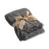 Tag Melange Acrylic Boucle Decorative Throw For Sofa Bed Grey In Black