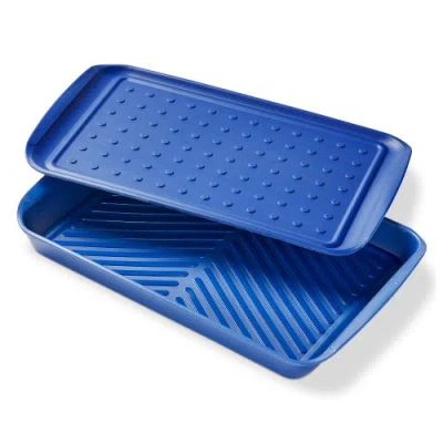 Tag Melmn Grill Marinade & Prep Tray S/2 Blue Melamine Summer