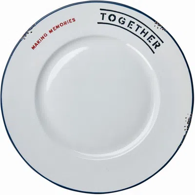 Tag Memories Round Ceramic Serving Platter In Blue