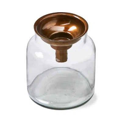 Tag Mercantile Clear Glass Tealight Taper Candle Holder In Transparent