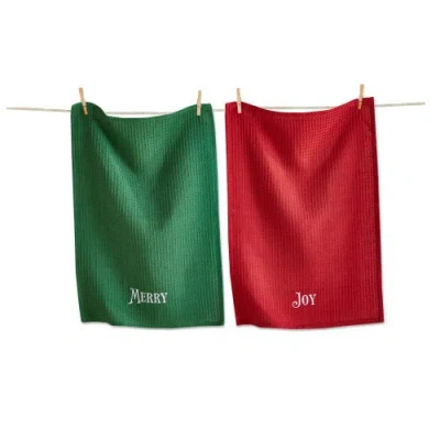 Tag Merry & Joy Christmas Dishtowel Set In Multi