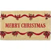 Tag Merry Christmas Bows Coir Door Mat Natural Coir Doormat In Multi