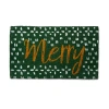 Tag Merry Sentiment Christmas Holiday Coir Door Mat Green In Green