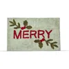 Tag Merry Sprig Christmas Door Mat Green Multi Cotton Washable In Multi