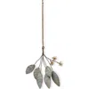 Tag Metal Leaf Sprig Tree Ornaments In Green