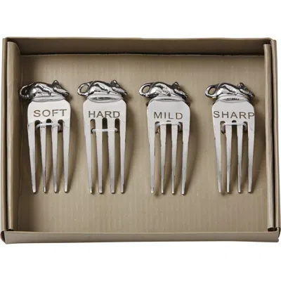 Tag Mice Cheese Marker Set Of Four Stainless Steel Utensils In Silver