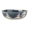 Tag Midnight Blue Ceramic Forest Serving Bowl Dishwasher Safe In Blue