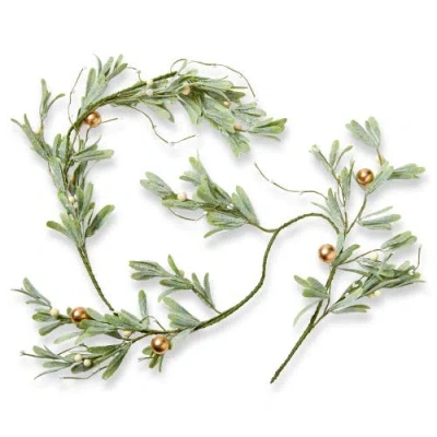 Tag Mistletoe Garland Artificial Holiday Decor For Christmas Green