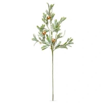 Tag Mistletoe Spray Decorative Sculpture Green Plastic Christmas