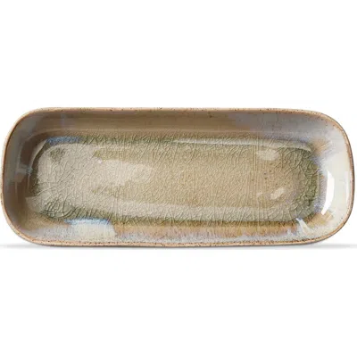 Tag Montauk Blue Oblong Serving Platter Porcelain Dishwasher Safe In Brown