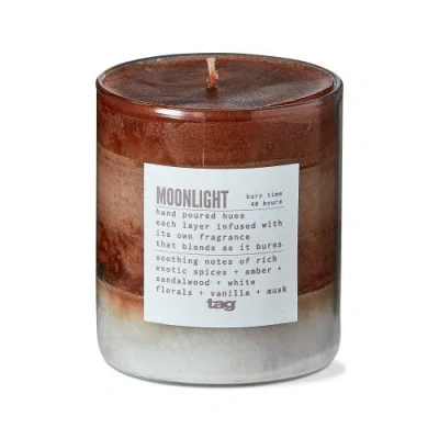 Tag Moonlight Themed Scented Paraffin Wax Pillar Candle Brown
