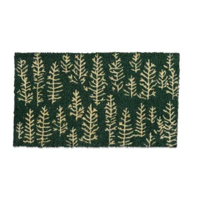 Tag Mountain Trees Coir Door Mat Natural Coir Doormat Green