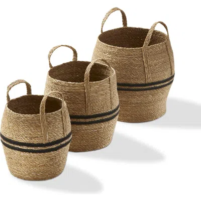 Tag Multicolor Seagrass Decorative Basket For Everyday Use In Brown