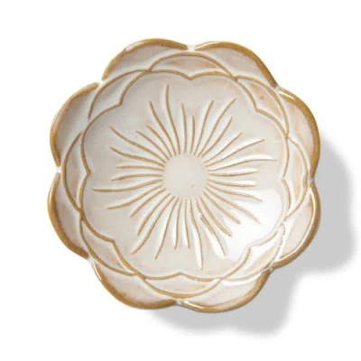 Tag Mum Flower Trinket Dish White Stoneware Everyday In Neutral