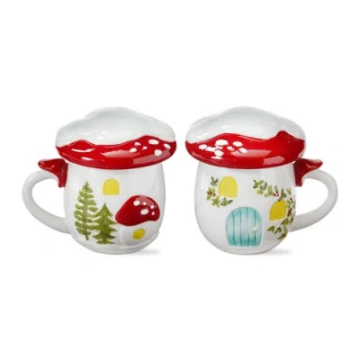 Tag Mushroom Lidded Mug Multicolor Ceramic Spring Design