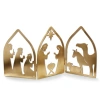 Tag Nativity Folding Decor Brass Gold Metal Christmas Scene In Gold