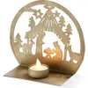 Tag Nativity Tealight Holder Iron Candle Holders Christmas Decor In White