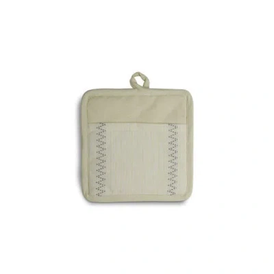Tag Natural Living Citron Potholder Green Cotton Kitchen Textile In Gray