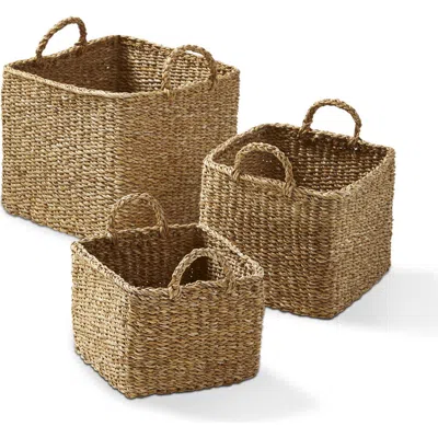 Tag Natural Seagrass Square Decorative Basket For Everyday Use In Neutral
