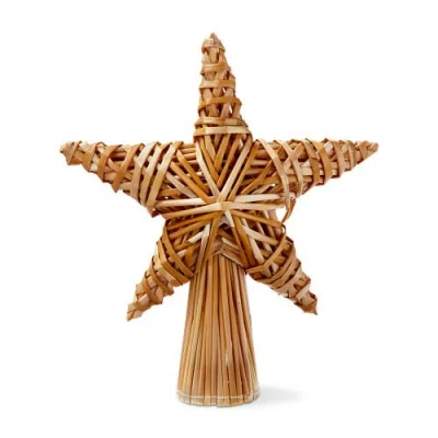 Tag Natural Straw Star Tree Topper For Holiday Decor In Brown