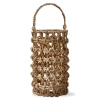 Tag Natural Water Hyacinth Lantern Candle Holder For Pillars In Brown
