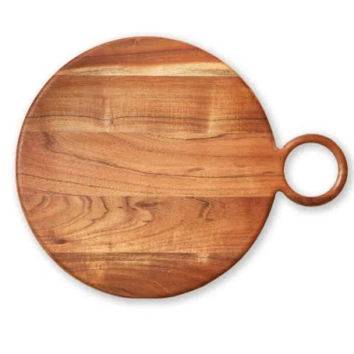 Tag Natural Wood Loop Round Serving Tray For Everyday Use In Brown